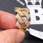 Spiked Cuban Diamond Ring 2.45cttw 10K Gold 10K Yellow Gold HipHopBling
