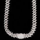Spiked Cuban Hip Hop Bling Bling CZ Iced Out Chain White Gold 20" HipHopBling