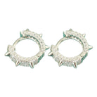 Spiked Hoop VVS Moissanite Earrings .925 Sterling Silver White Gold HipHopBling