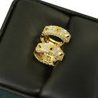 Spiked Hoop VVS Moissanite Earrings .925 Sterling Silver White Gold HipHopBling