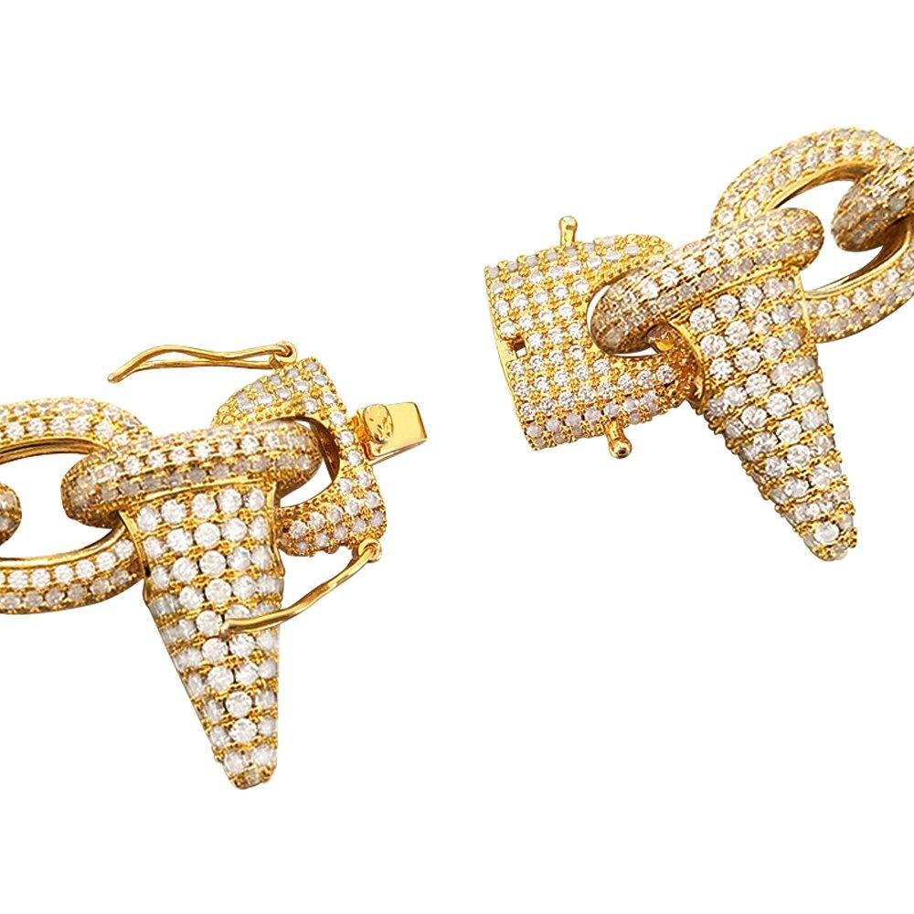 Spiked Rolo Gold CZ Bling Bling Hip Hop Chain HipHopBling