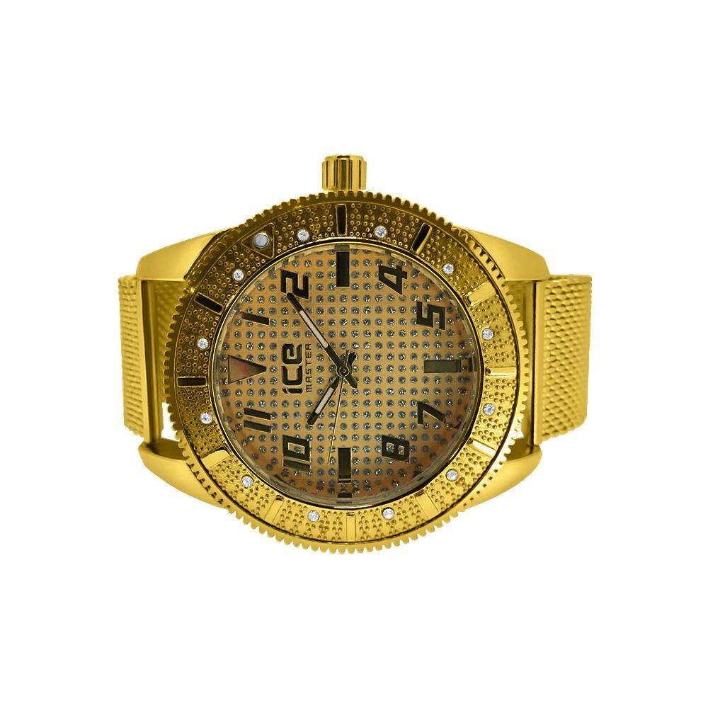 Sporty Gold Mesh Band Fashion Watch HipHopBling