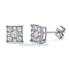 Square Cluster CZ Bling Bling Earrings HipHopBling