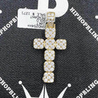 Squarish Cluster Cross CZ Pendant in 10K Yellow Gold HipHopBling