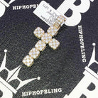 Squarish Cluster Cross CZ Pendant in 10K Yellow Gold HipHopBling