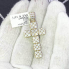 Squarish Cluster Cross CZ Pendant in 10K Yellow Gold HipHopBling