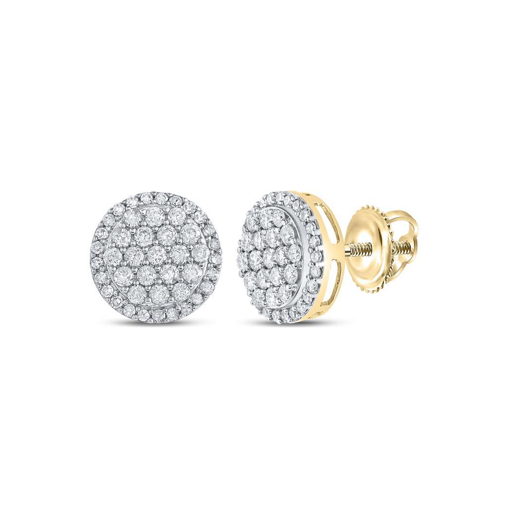 Stacked Circle Diamond Earrings .50cttw 10K Yellow Gold HipHopBling