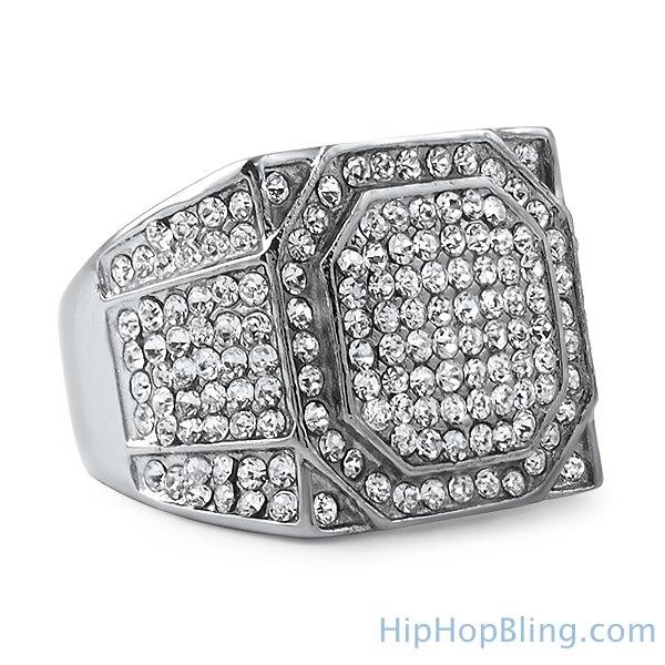 Stainless Steel Bling Bling Emperor Ring 7 HipHopBling