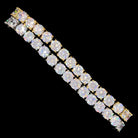 Stainless Steel VVS Iced Out Tennis Bracelet 4MM White Gold 8" HipHopBling