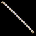 Stainless Steel VVS Iced Out Tennis Bracelet 4MM Yellow Gold 8" HipHopBling