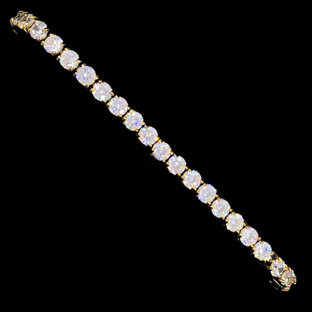 Stainless Steel VVS Iced Out Tennis Bracelet 4MM Yellow Gold HipHopBling