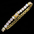 Stainless Steel VVS Iced Out Tennis Bracelet 6MM Yellow Gold 7" HipHopBling