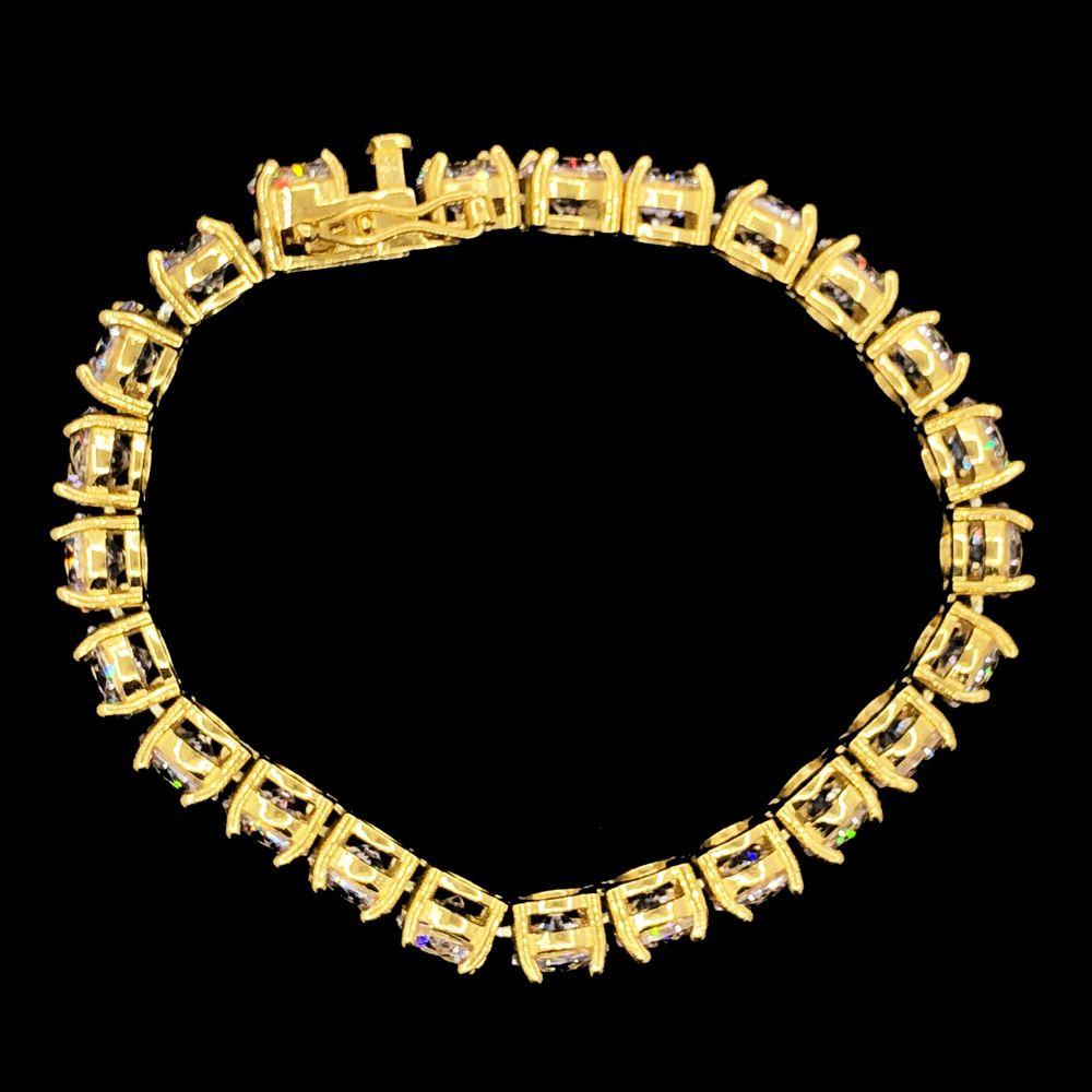 Stainless Steel VVS Iced Out Tennis Bracelet 8MM White Gold 7" HipHopBling