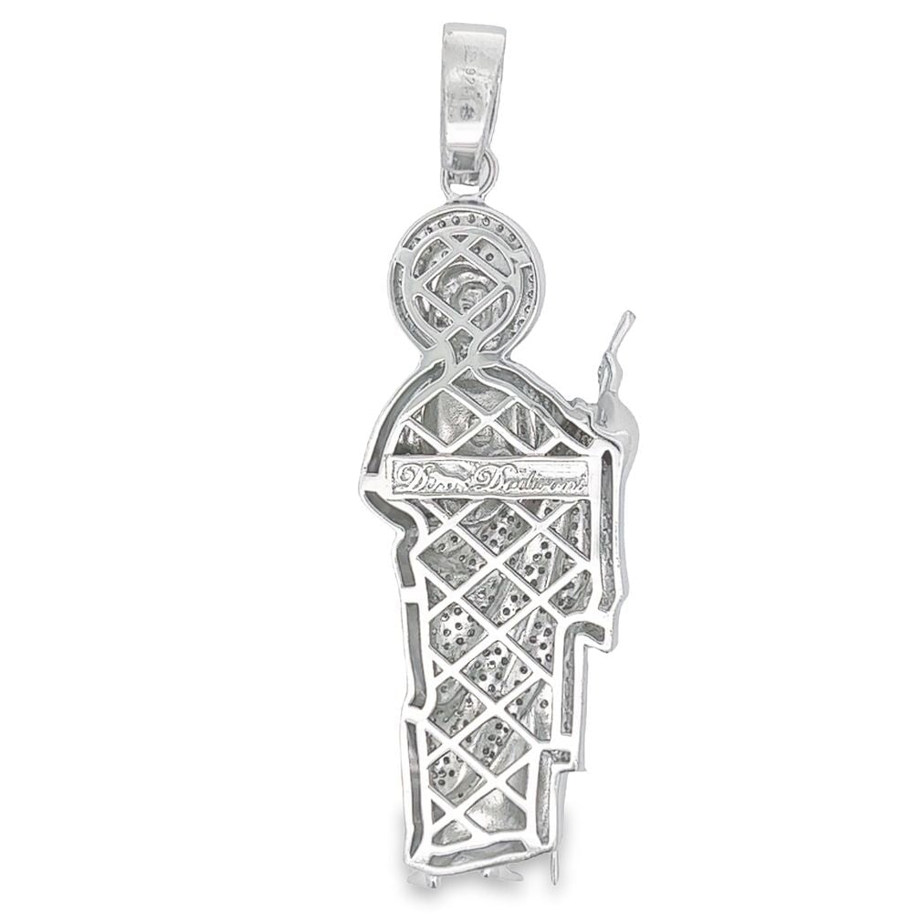 Standing Jesus VVS Moissanite Pendant 3.38cttw .925 Sterling Silver HipHopBling
