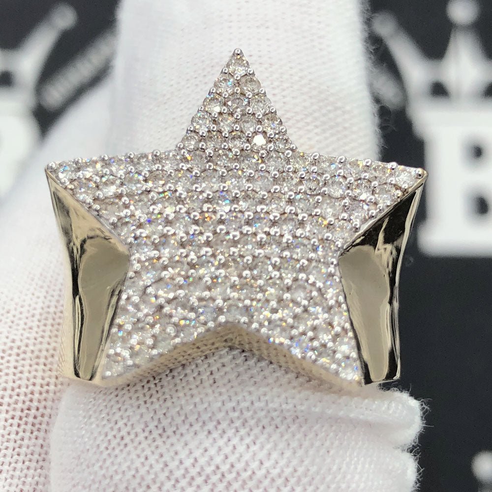Star 1.23cttw Diamond Ring 10K Yellow Gold HipHopBling