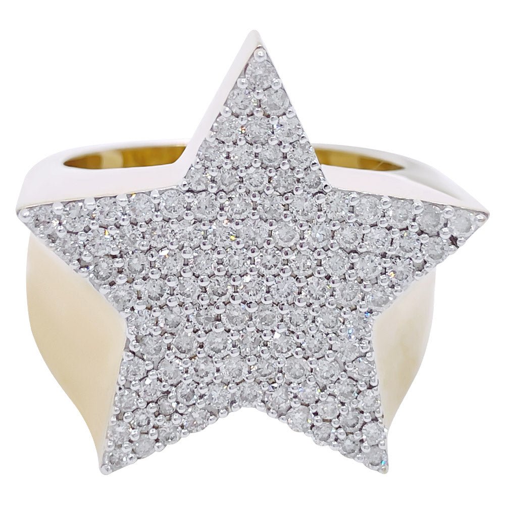 Star 1.23cttw Diamond Ring 10K Yellow Gold HipHopBling
