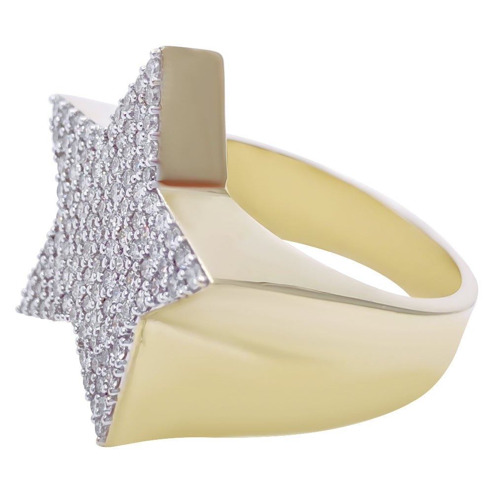 Star 1.23cttw Diamond Ring 10K Yellow Gold HipHopBling