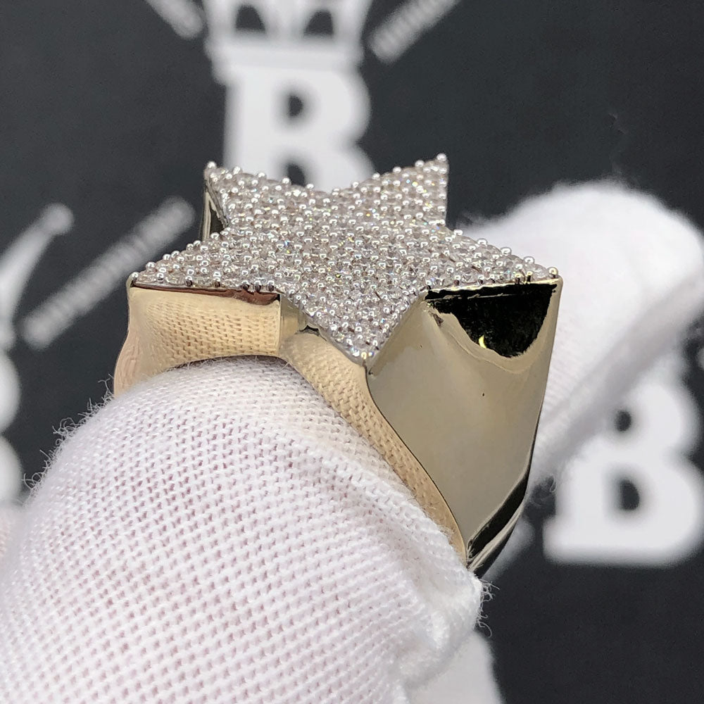 Star 1.23cttw Diamond Ring 10K Yellow Gold HipHopBling