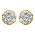 Star Cluster Diamond Earrings .80cttw 10K Yellow Gold HipHopBling