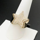 Star CZ 10K Yellow Gold Mens Ring HipHopBling