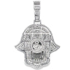 Star Hamsa Baguette VVS Moissanite Pendant 5.39cttw .925 Sterling Silver HipHopBling