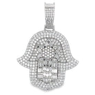 Star Hamsa Baguette VVS Moissanite Pendant 5.39cttw .925 Sterling Silver HipHopBling