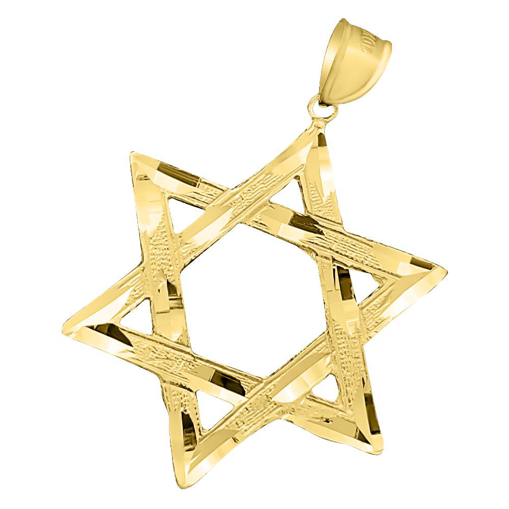 Star Of David DC 10K Yellow Gold Pendant HipHopBling