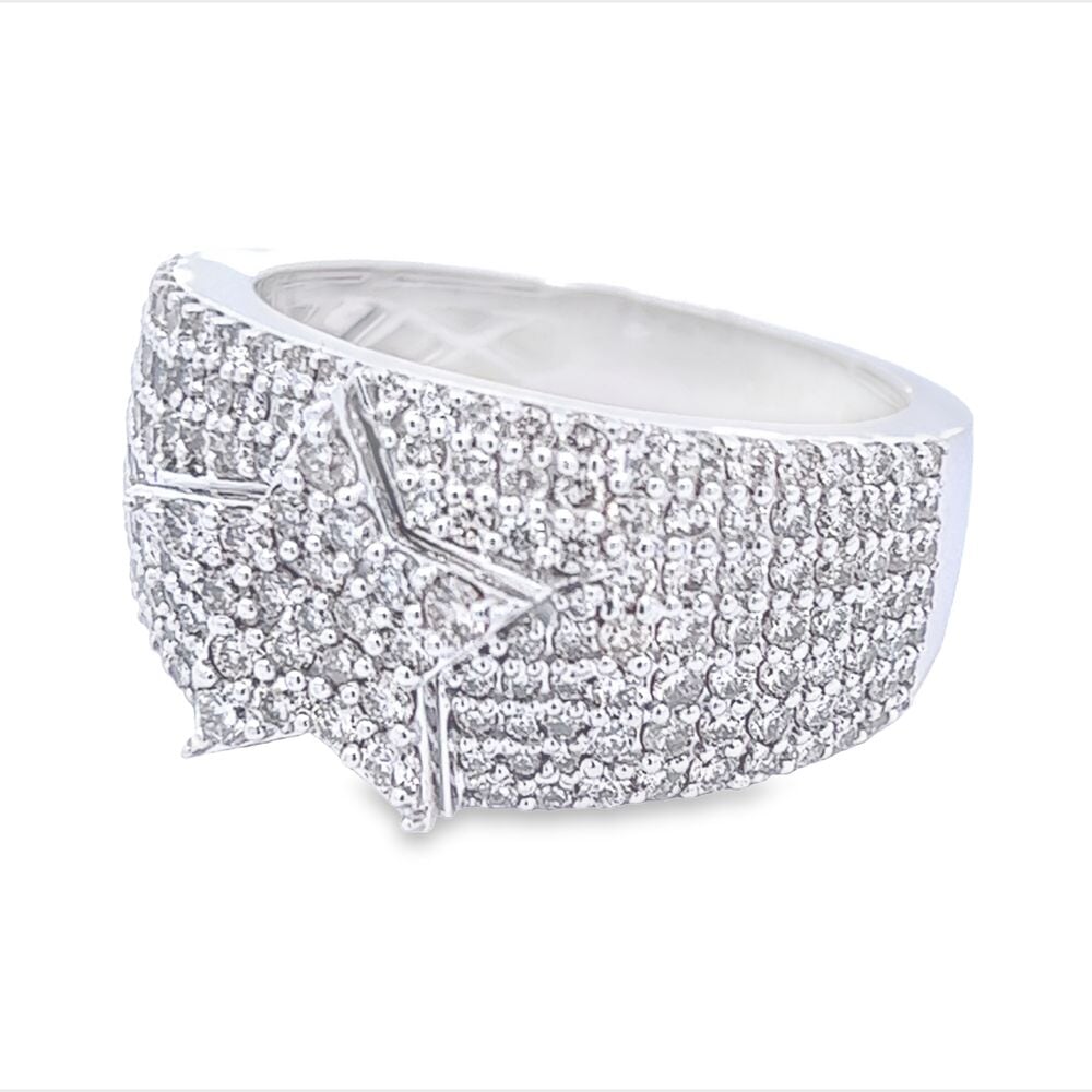 Star Pave Diamond Ring 2.35cttw 10K Gold 10K Yellow Gold HipHopBling