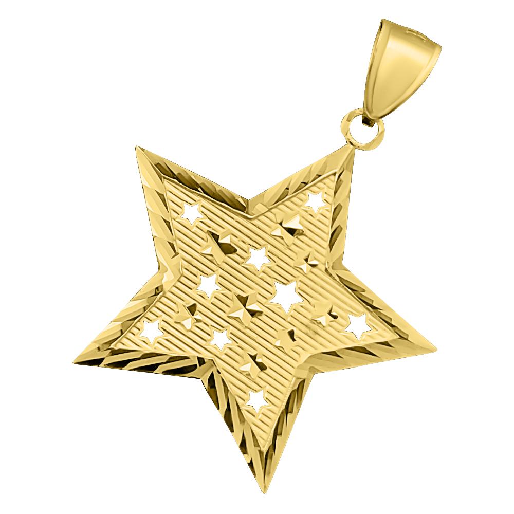 Star Unique DC 10K Yellow Gold Pendant HipHopBling