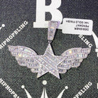 Star Wings Baguette CZ Hip Hop Bling Bling Pendant White Gold HipHopBling