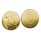 Stellar Lumens XLM Coin Iced Out Frame Pendant Yellow Gold Tennis CZ Frame HipHopBling