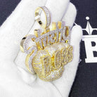 Strictly BOSS Baguette VVS CZ Hip Hop Iced Out Pendant Yellow Gold HipHopBling