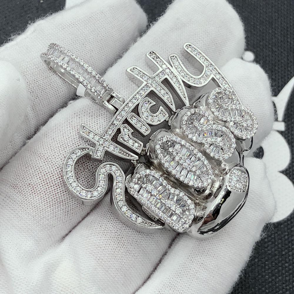 Strictly BOSS CZ Hip Hop Bling Iced Out Pendant Yellow Gold HipHopBling