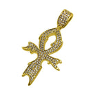 Stylish Ankh Cross CZ Gold Bling Bling Pendant HipHopBling