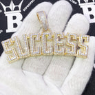 SUCCESS VVS CZ Hip Hop Bling Iced Out Pendant Yellow Gold HipHopBling
