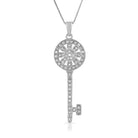 Sunflower Key Micro Pave CZ .925 Silver Pendant Pendant Only HipHopBling