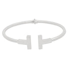 TBar Solid 10K Gold Women's Bangle 10K White Gold HipHopBling