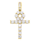 Tennis Ankh Cross Hip Hop Bling Bling Pendant Yellow Gold HipHopBling