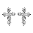 Tennis Cross Diamond Earrings .20cttw 10K Gold 10K White Gold HipHopBling
