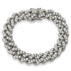 Tennis Cuban Iced Out Hip Hop Bracelet White Gold 7" HipHopBling