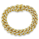 Tennis Cuban Iced Out Hip Hop Bracelet Yellow Gold 7" HipHopBling