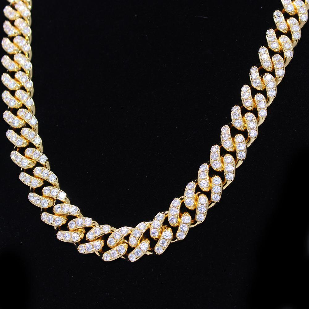 Tennis Cuban Link CZ Hip Hop Bling Bling Chain Yellow Gold 18" HipHopBling