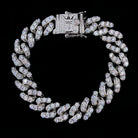 Tennis Cuban Link Hip Hop Bling Bling Bracelet 13MM White Gold 8" HipHopBling
