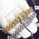 Tennis Cuban Link Hip Hop Bling Bling Bracelet 13MM Yellow Gold 8" HipHopBling