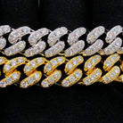 Tennis Cuban Link Hip Hop Bling Bling Bracelet 13MM Yellow Gold 8" HipHopBling