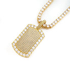 Tennis Dog Tag Hip Hop Bling Bling Pendant Yellow Gold HipHopBling