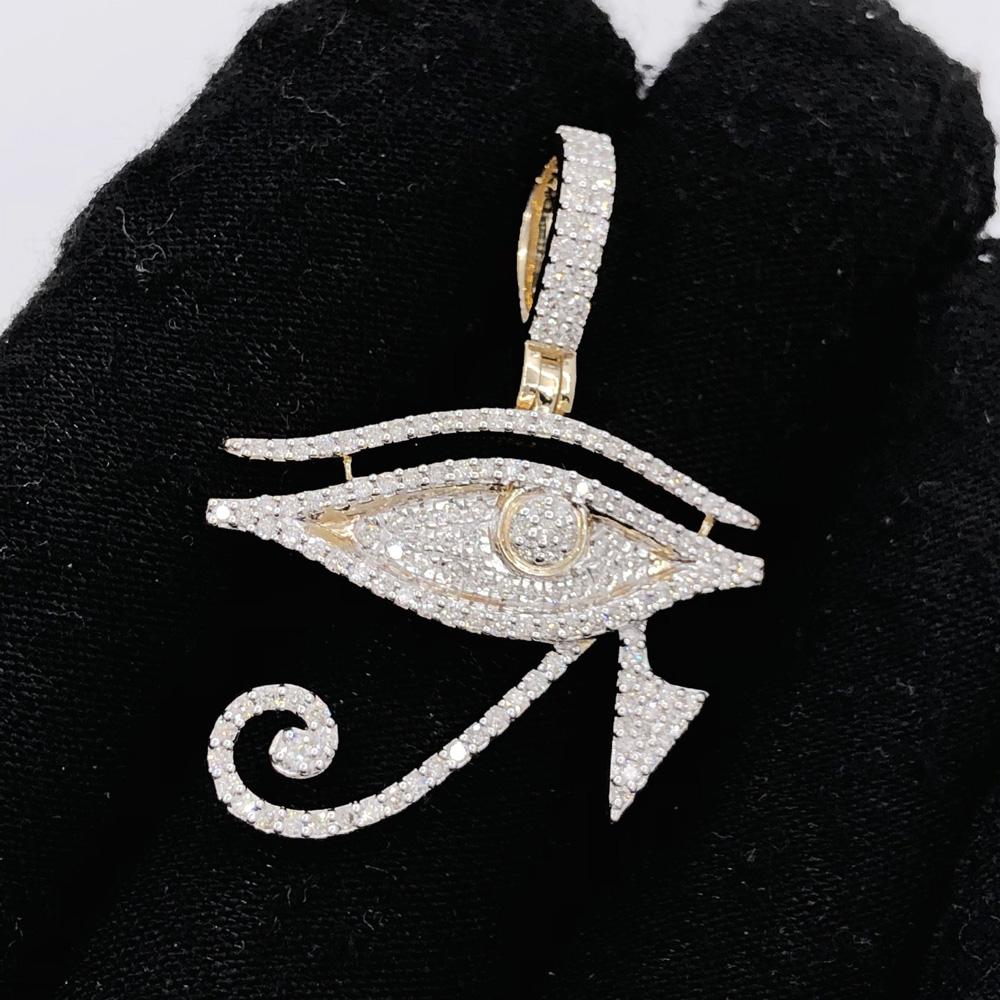 The Eye of Ra Diamond Pendant .85cttw 10K Yellow Gold HipHopBling