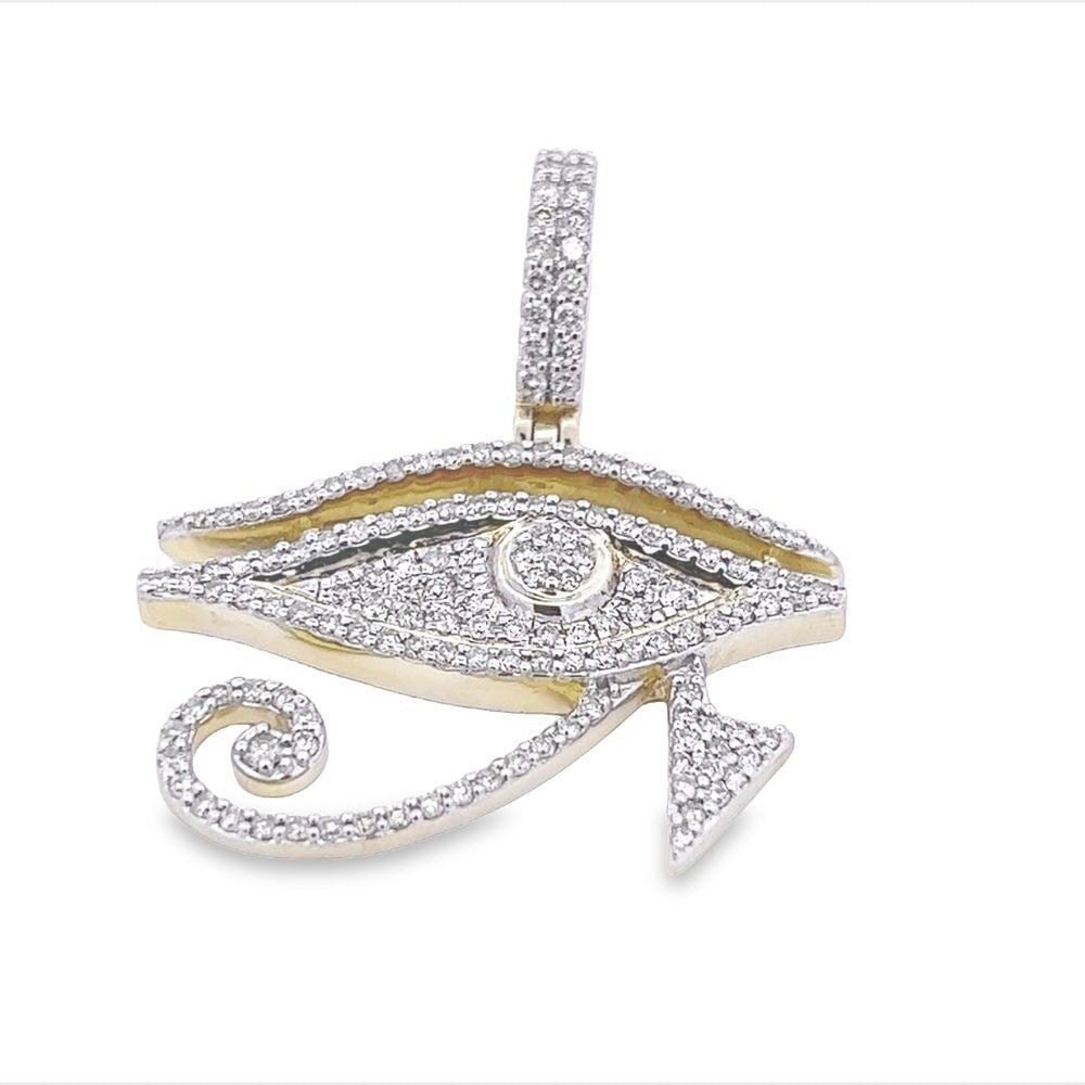 The Eye of Ra Diamond Pendant .85cttw 10K Yellow Gold HipHopBling