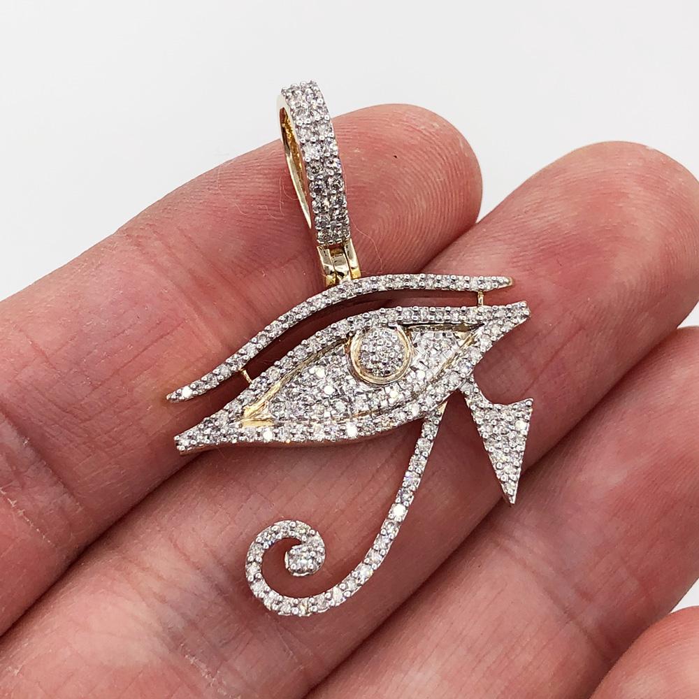 The Eye of Ra Diamond Pendant .85cttw 10K Yellow Gold HipHopBling