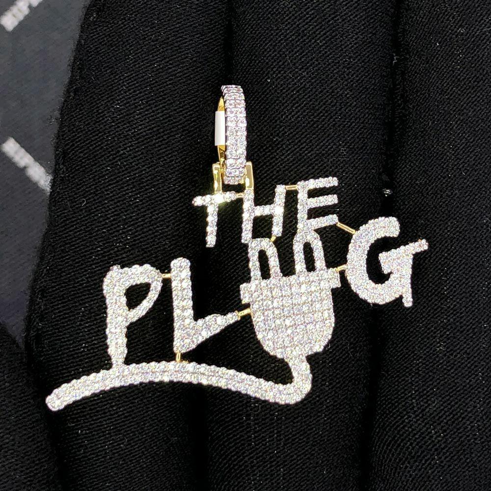 The Plug VVS CZ Hip Hop Bling Pendant Yellow Gold HipHopBling